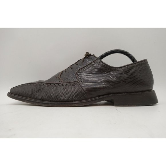 Belvedere Brown Genuine Ostrich Leg Claw Lace Up Oxfords Shoes Men\'s 10.5 B main image 8
